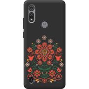 Черный чехол BoxFace Motorola E6S Ukrainian Ornament