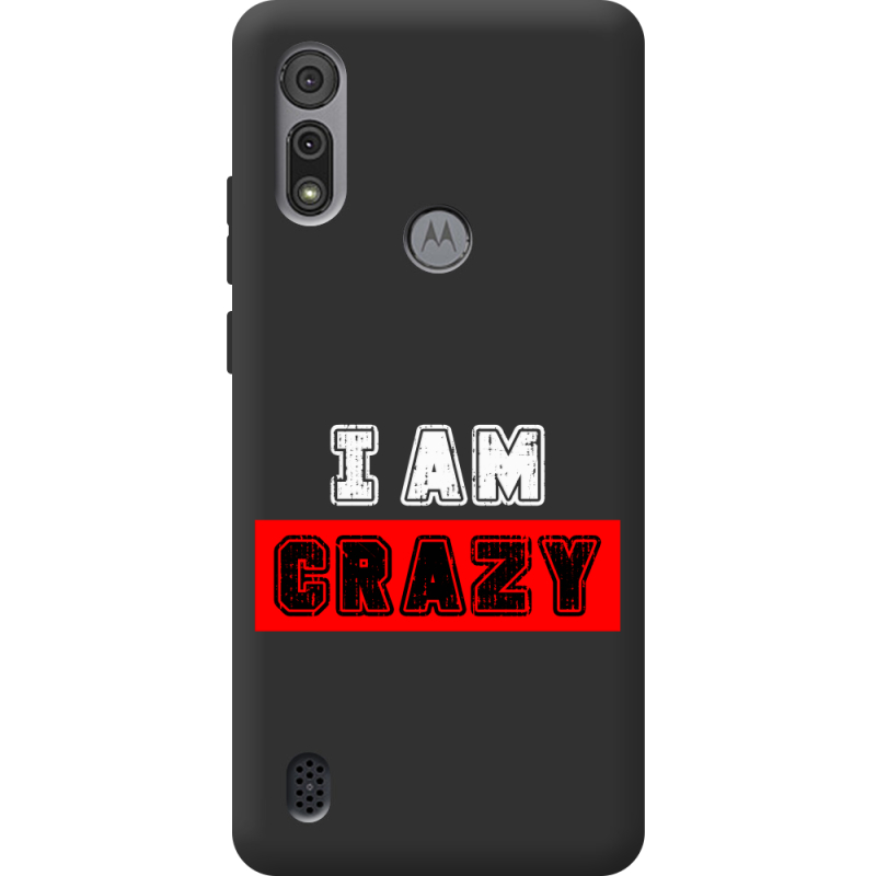 Черный чехол BoxFace Motorola E6S I'm Crazy