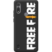 Черный чехол BoxFace Motorola E6S Free Fire White Logo