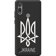 Черный чехол BoxFace Motorola E6S Тризуб монограмма ukraine
