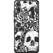Черный чехол BoxFace Motorola E6S Skull and Roses