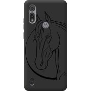 Черный чехол BoxFace Motorola E6S Horse