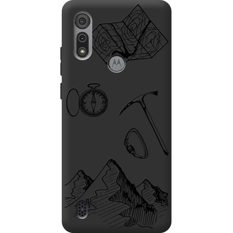 Черный чехол BoxFace Motorola E6S Mountains