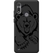 Черный чехол BoxFace Motorola E6S Grizzly Bear