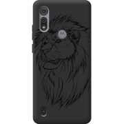 Черный чехол BoxFace Motorola E6S Lion