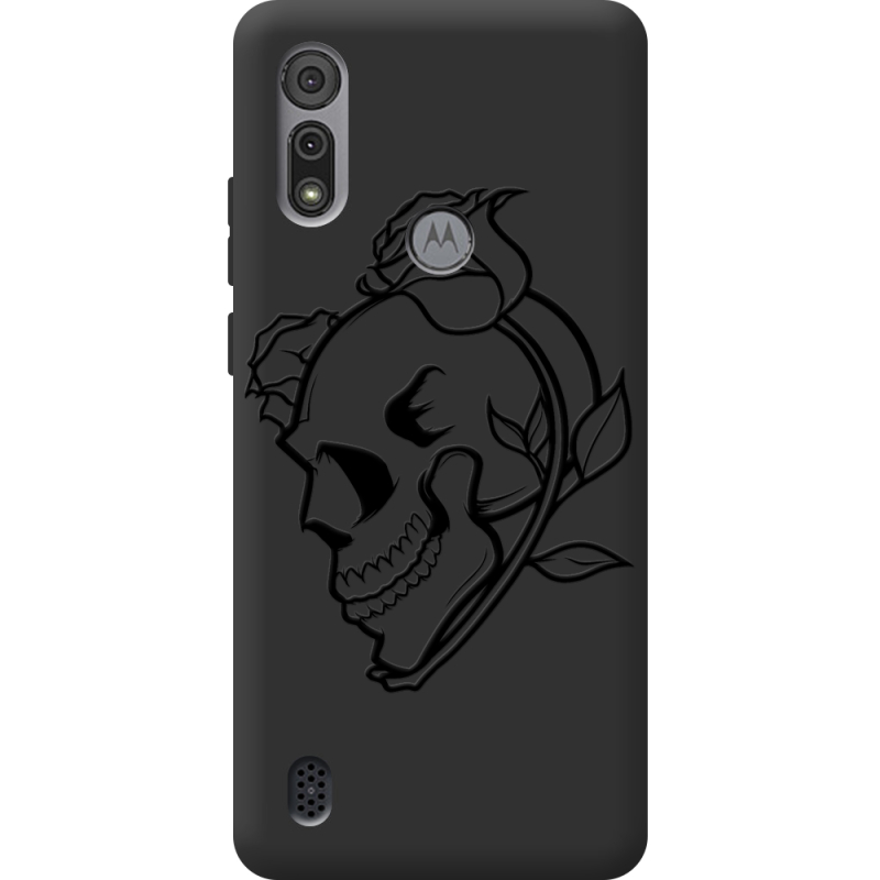 Черный чехол BoxFace Motorola E6S Skull and Roses