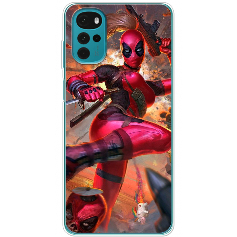 Чехол BoxFace Motorola G22 Woman Deadpool