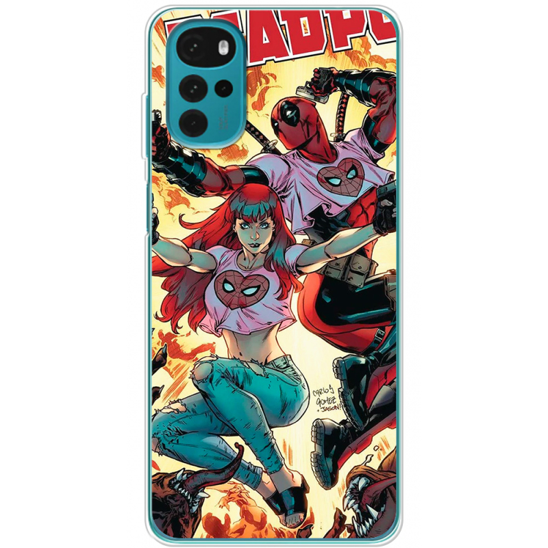 Чехол BoxFace Motorola G22 Deadpool and Mary Jane