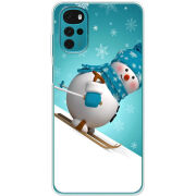 Чехол BoxFace Motorola G22 Skier Snowman