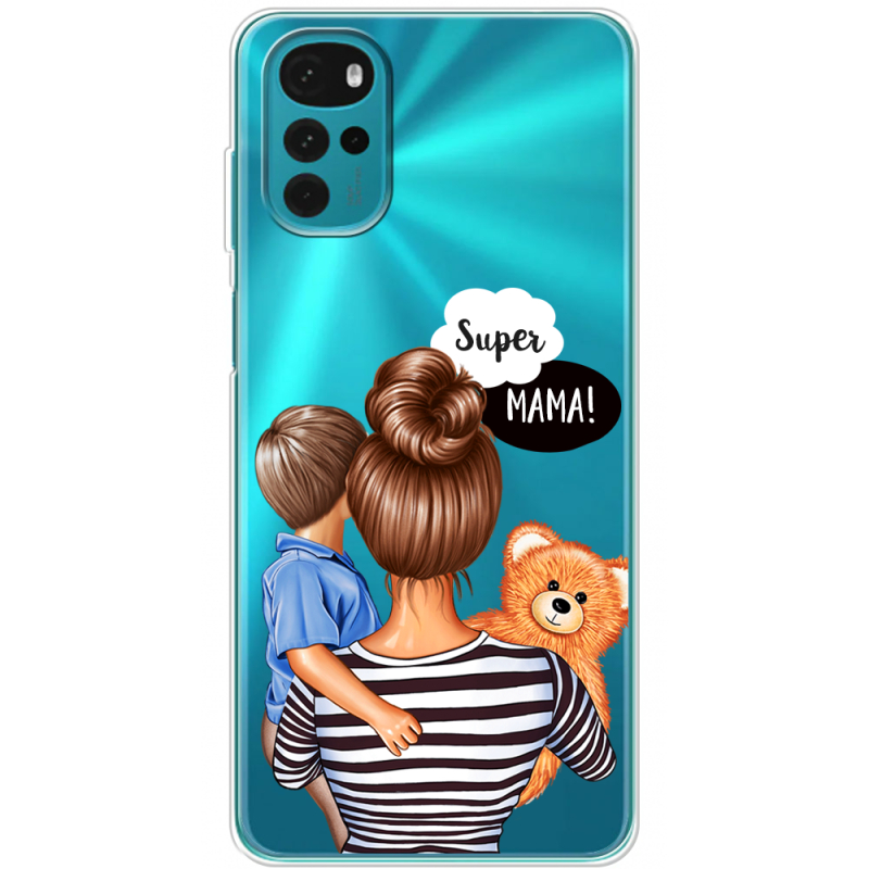Прозрачный чехол BoxFace Motorola G22 Super Mama and Son