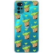 Прозрачный чехол BoxFace Motorola G22 Pattern Baby Yoda