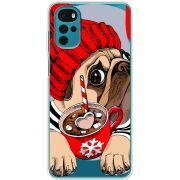 Прозрачный чехол BoxFace Motorola G22 Winter Puggy