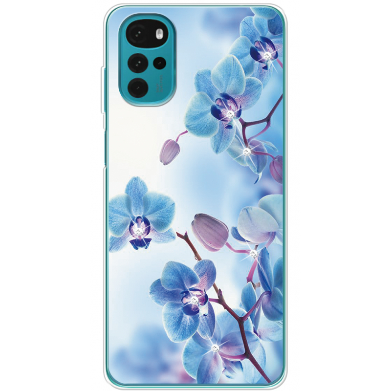 Чехол со стразами Motorola G22 Orchids