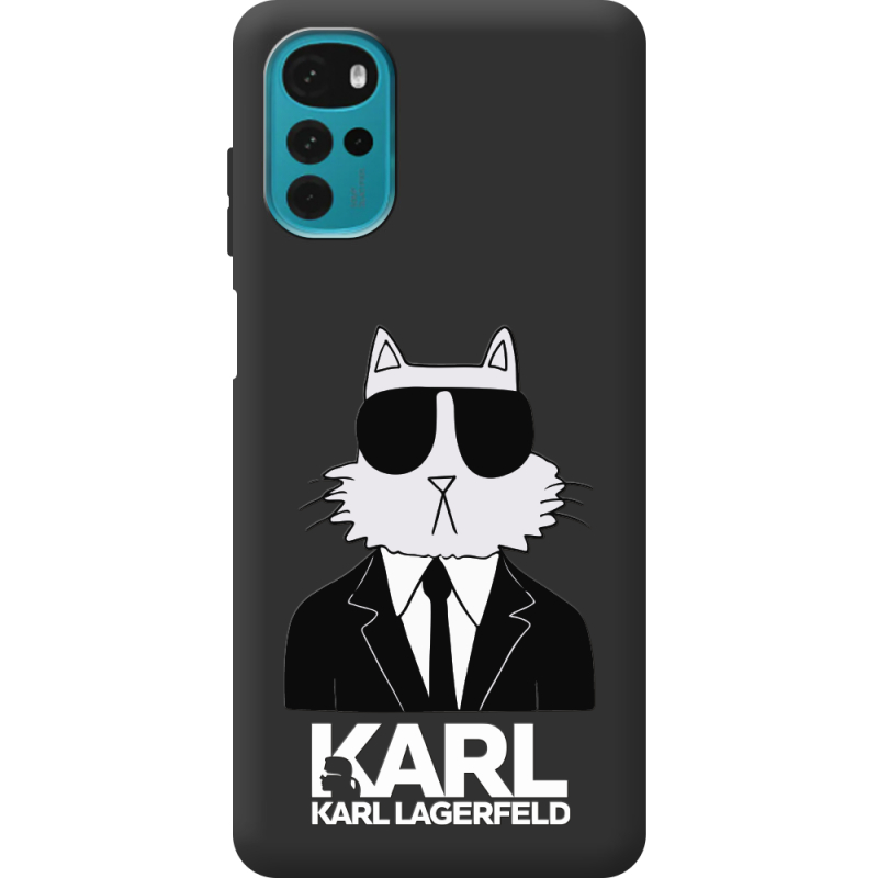 Черный чехол BoxFace Motorola G22 Cat in Black