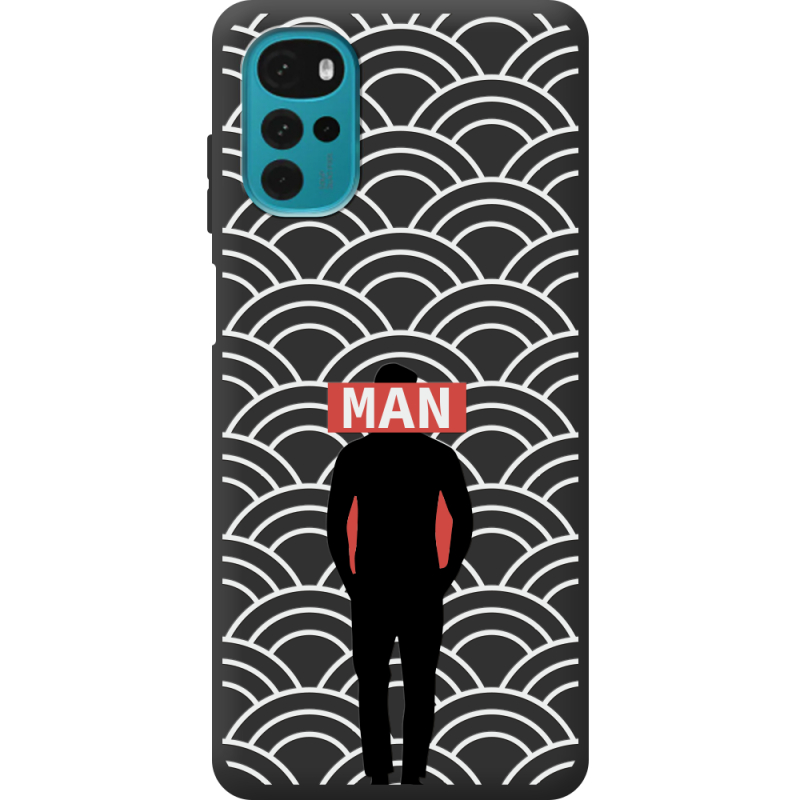 Черный чехол BoxFace Motorola G22 Man Pattern