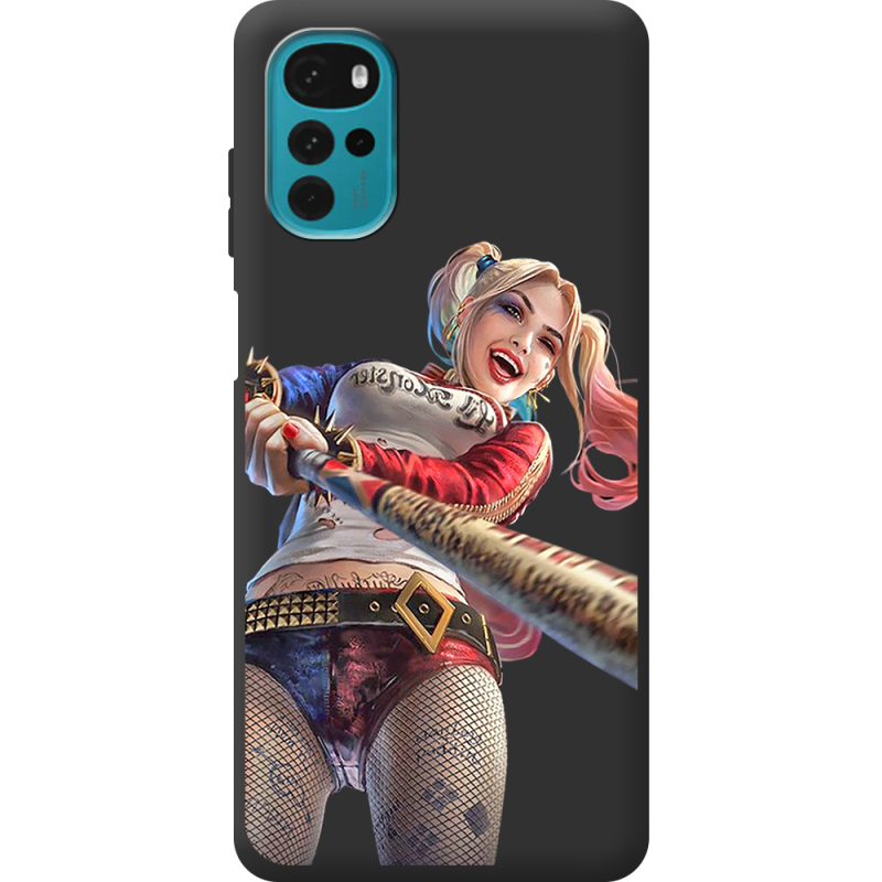 Черный чехол BoxFace Motorola G22 Happy Harley Quinn