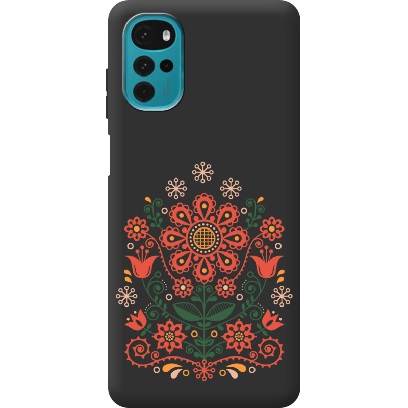 Черный чехол BoxFace Motorola G22 Ukrainian Ornament