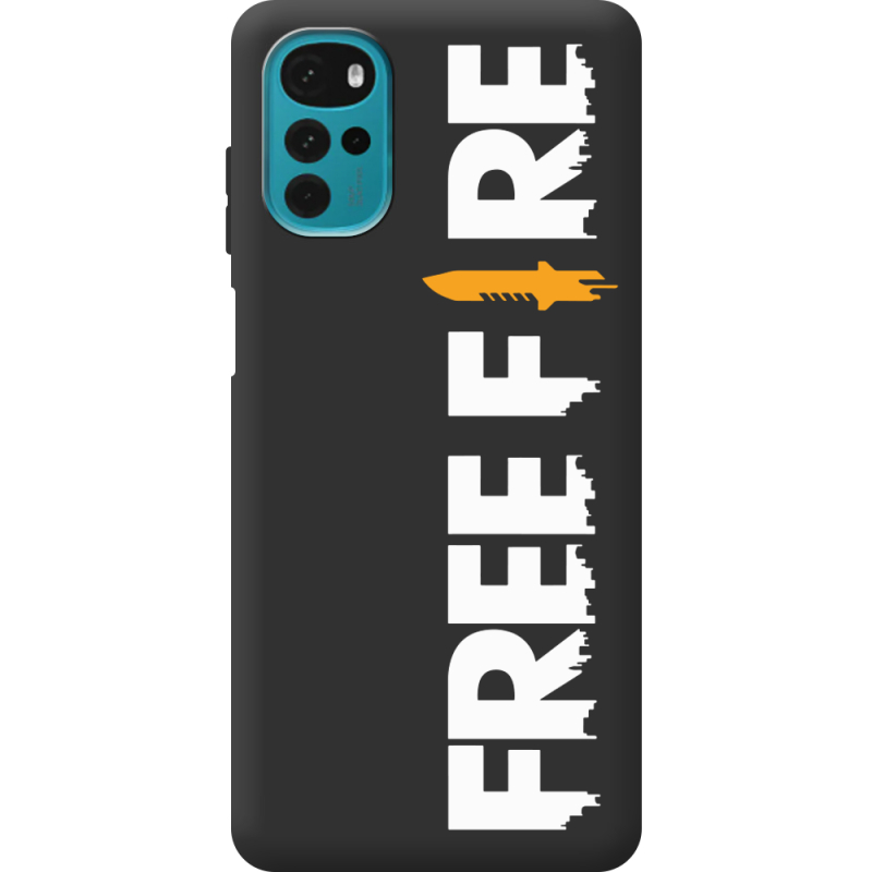 Черный чехол BoxFace Motorola G22 Free Fire White Logo