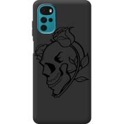 Черный чехол BoxFace Motorola G22 Skull and Roses