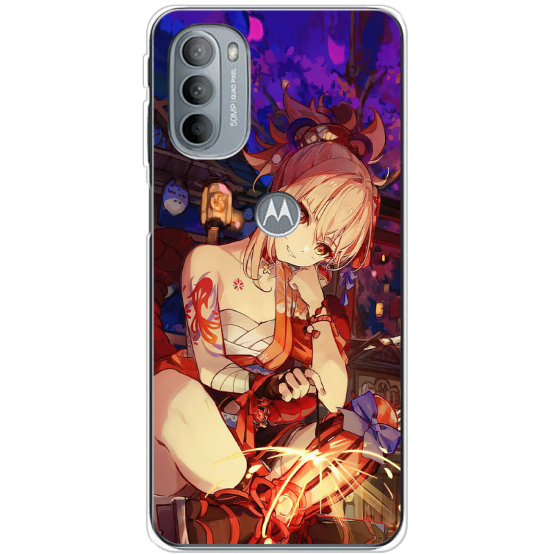 Чехол BoxFace Motorola G31 Genshin Ёимия с огоньком