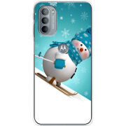 Чехол BoxFace Motorola G31 Skier Snowman
