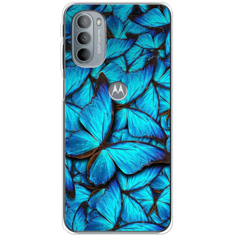 Чехол BoxFace Motorola G31 лазурные бабочки