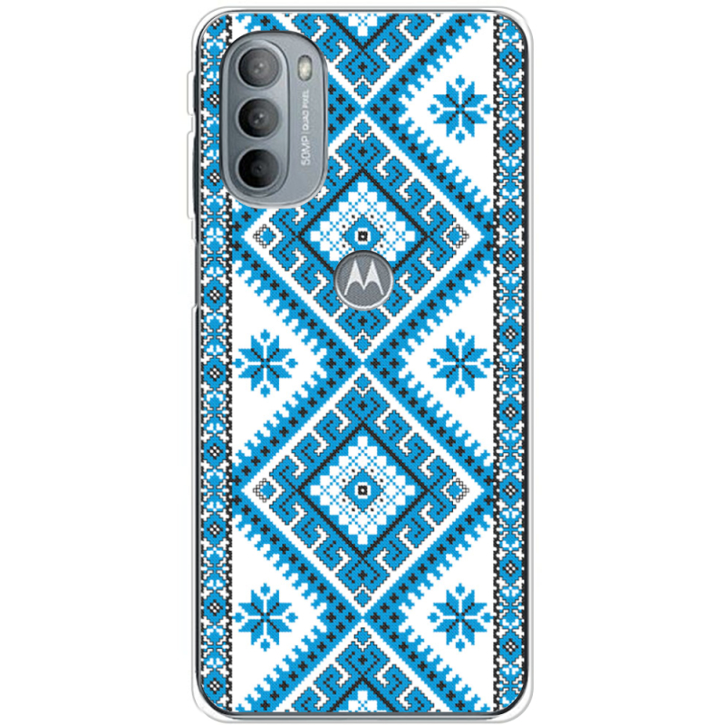 Чехол BoxFace Motorola G31 Блакитний Орнамент