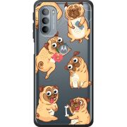 Прозрачный чехол BoxFace Motorola G31 с 3D-глазками Pug