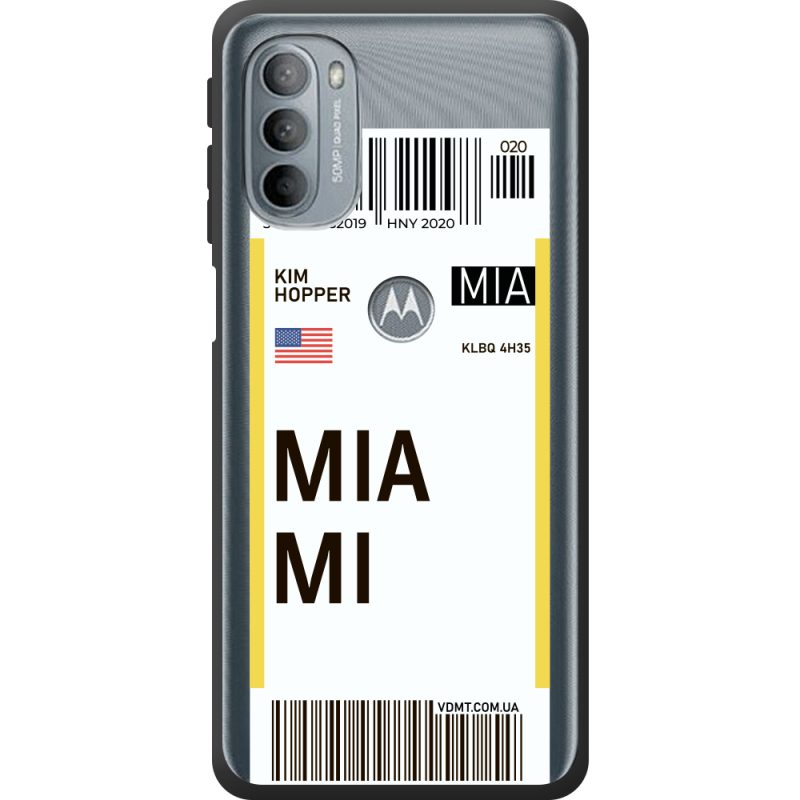 Прозрачный чехол BoxFace Motorola G31 Ticket Miami