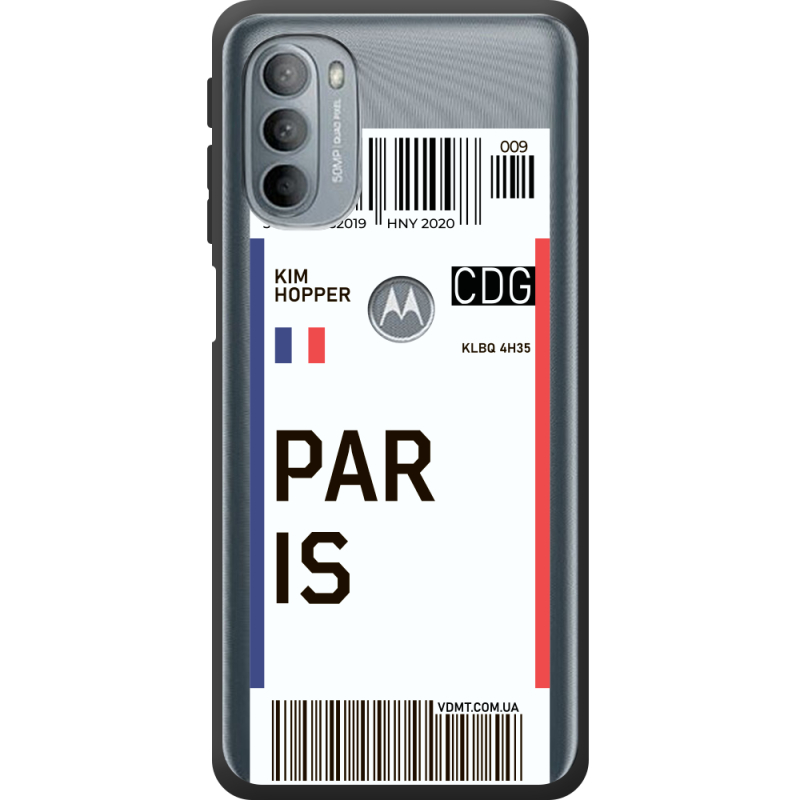 Прозрачный чехол BoxFace Motorola G31 Ticket Paris