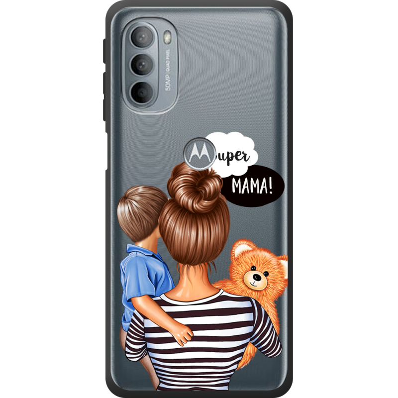 Прозрачный чехол BoxFace Motorola G31 Super Mama and Son