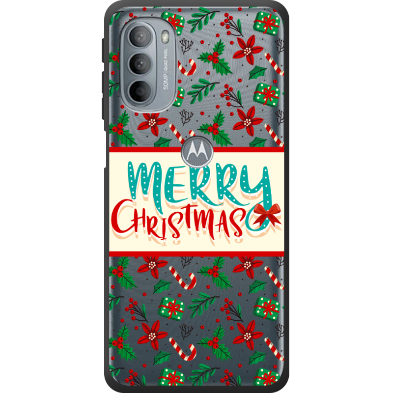 Прозрачный чехол BoxFace Motorola G31 Vintage Christmas Pattern