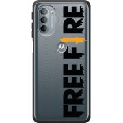 Прозрачный чехол BoxFace Motorola G31 Free Fire Black Logo