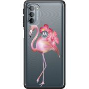 Прозрачный чехол BoxFace Motorola G31 Floral Flamingo