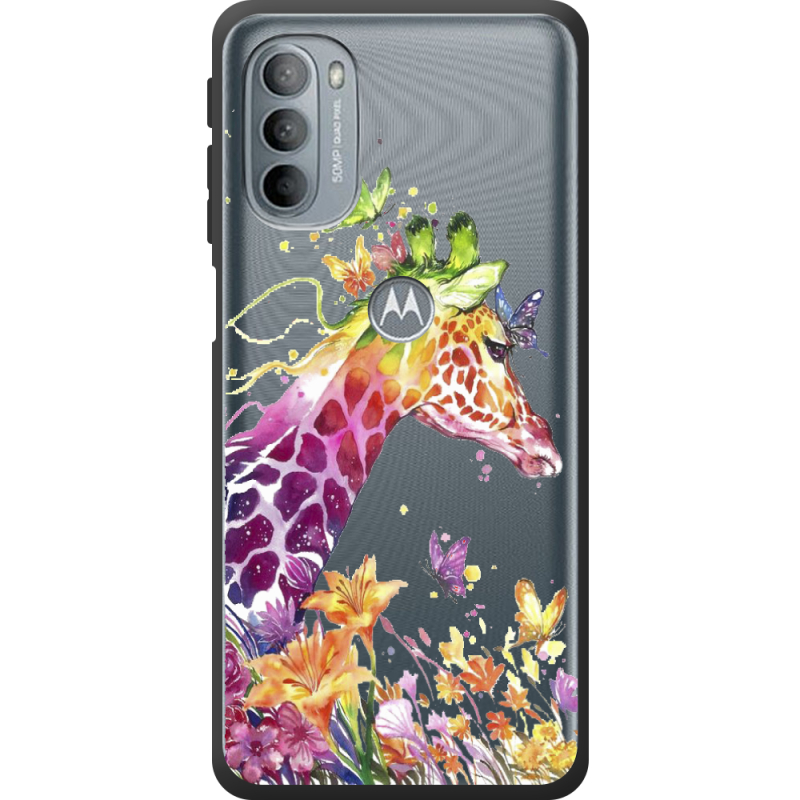 Прозрачный чехол BoxFace Motorola G31 Colorful Giraffe