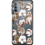 Прозрачный чехол BoxFace Motorola G31 Cotton and Rabbits