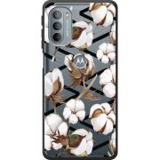 Прозрачный чехол BoxFace Motorola G31 Cotton flowers