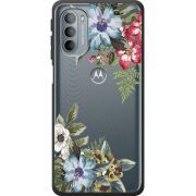 Прозрачный чехол BoxFace Motorola G31 Floral