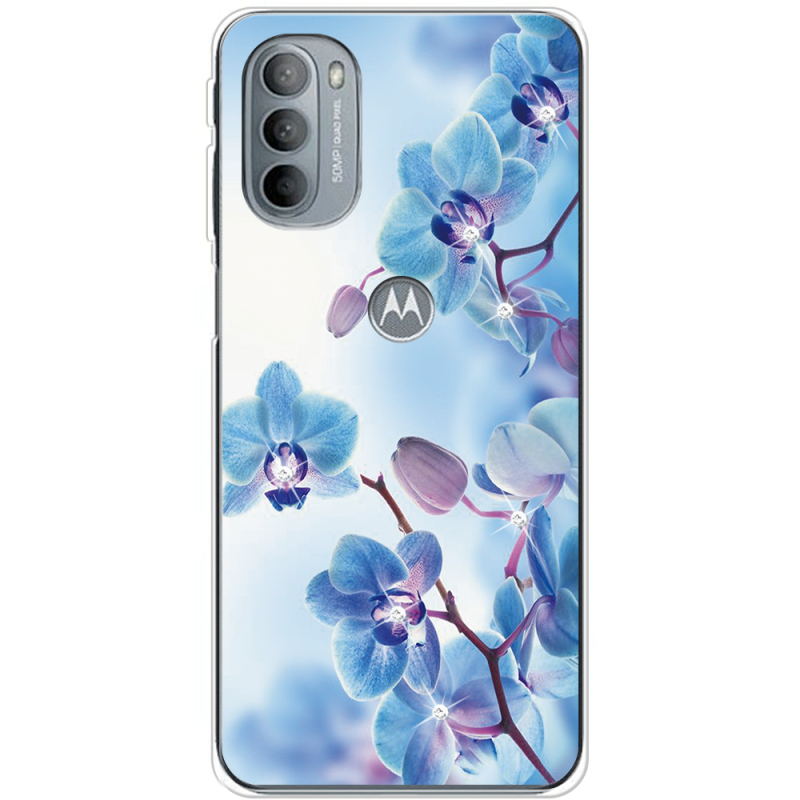 Чехол со стразами Motorola G31 Orchids