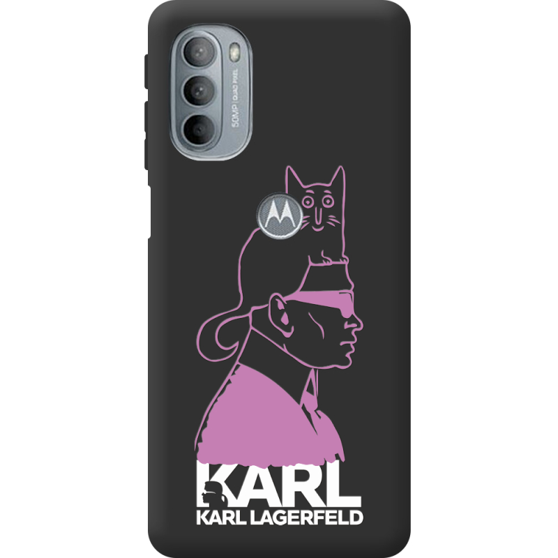 Черный чехол BoxFace Motorola G31 Pink Karl