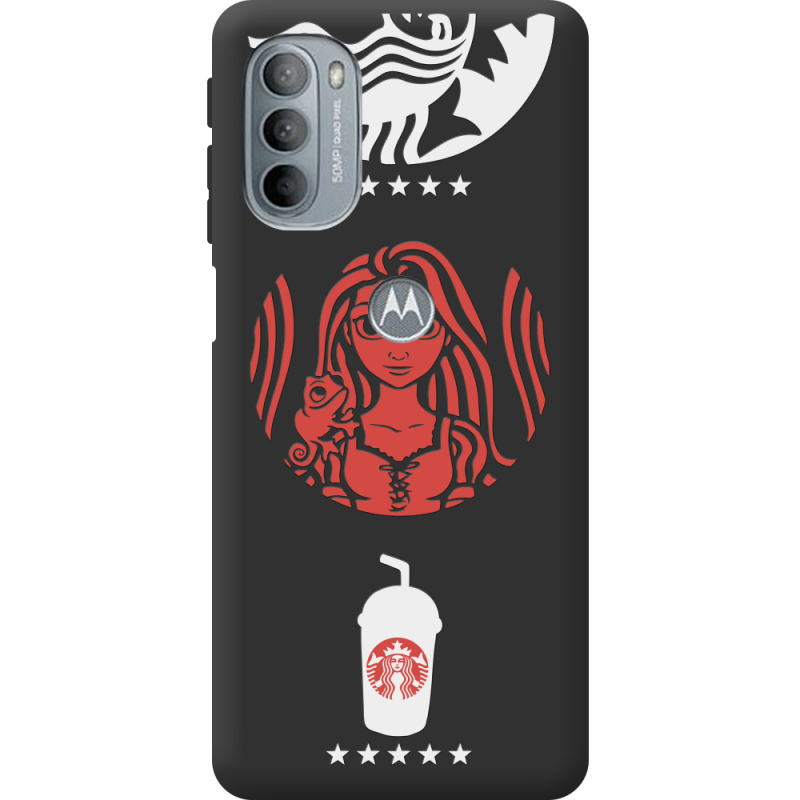 Черный чехол BoxFace Motorola G31 RedWhite Coffee