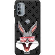 Черный чехол BoxFace Motorola G31 looney bunny