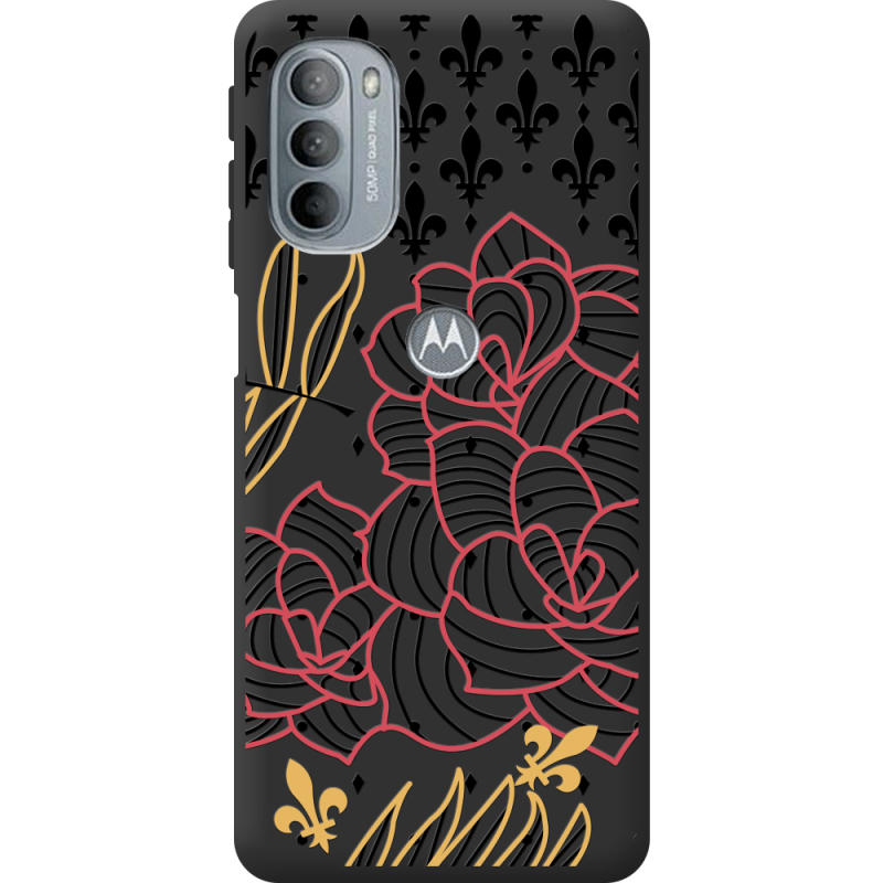 Черный чехол BoxFace Motorola G31 FranceFlowers