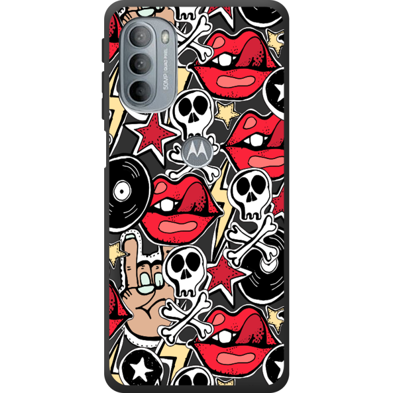 Черный чехол BoxFace Motorola G31 Rock Graffiti