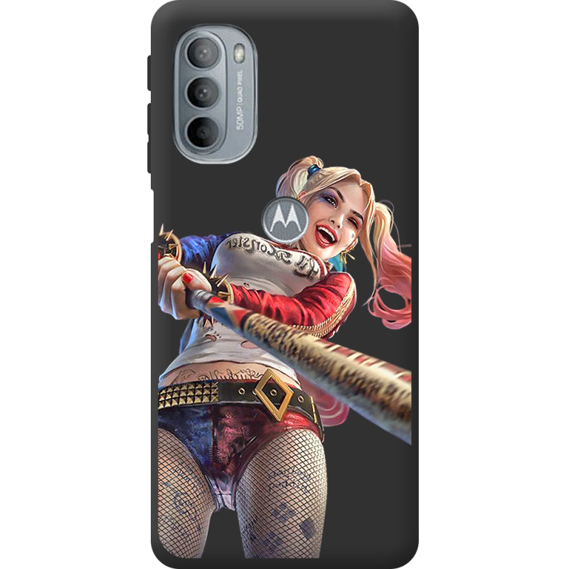 Черный чехол BoxFace Motorola G31 Happy Harley Quinn