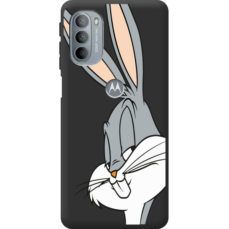 Черный чехол BoxFace Motorola G31 Lucky Rabbit