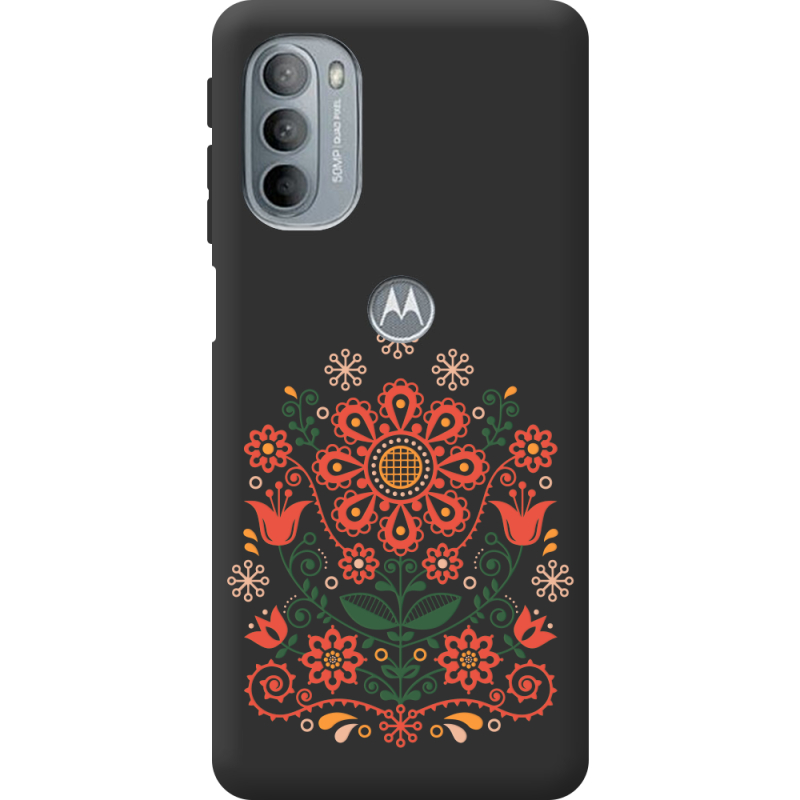 Черный чехол BoxFace Motorola G31 Ukrainian Ornament