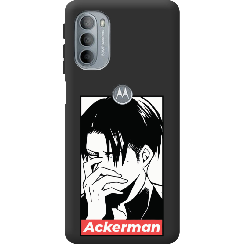 Черный чехол BoxFace Motorola G31 Attack On Titan - Ackerman