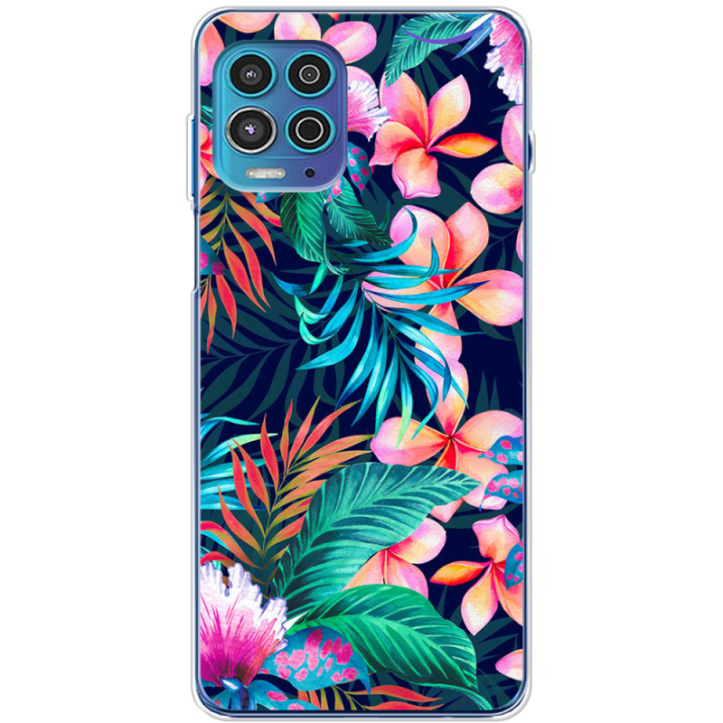 Чехол BoxFace Motorola G100 flowers in the tropics