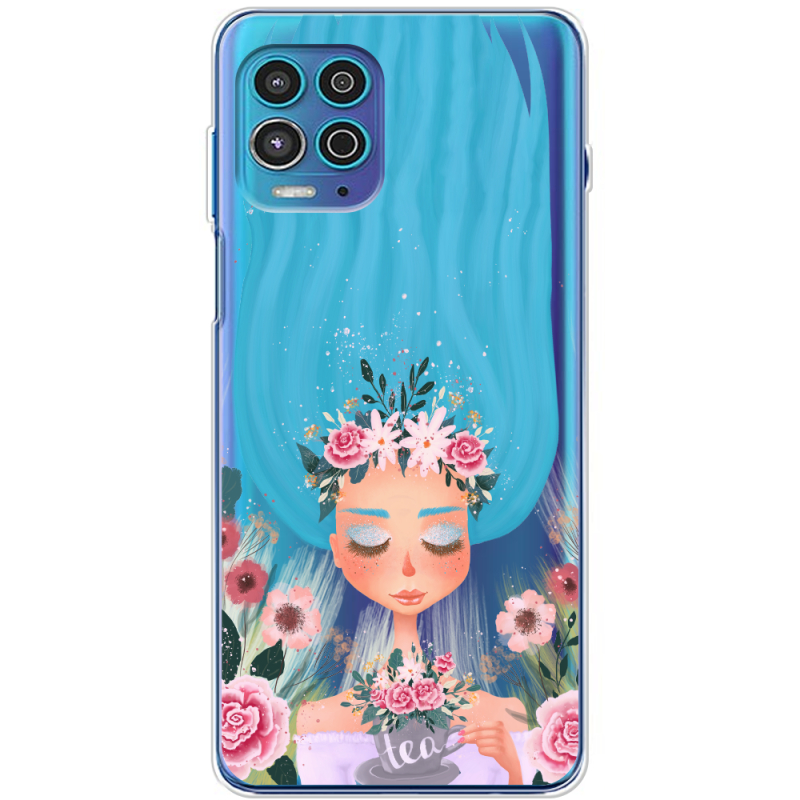 Прозрачный чехол BoxFace Motorola G100 Blue Hair